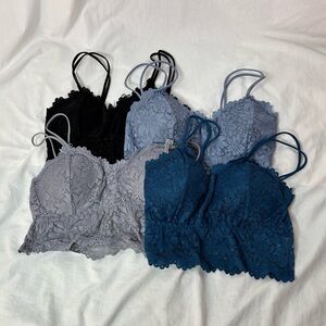 Duufin women’s bralettes (set of 4) sizeS/M stretchy lace removable pads